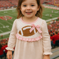 Pink Football French Knot Ruffle Stripe Pants Set