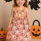 Pink Pumpkin Ghost Ruffle Dress