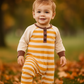 Platinum Brown Stripe Boy Romper