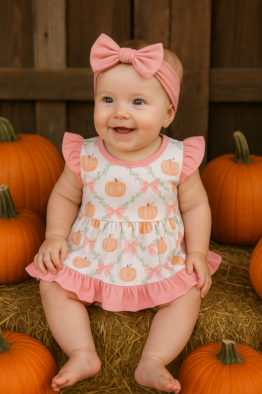 Pink Pumpkin Bamboo Ruffle Bubble
