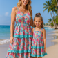 Tropical Bloom Print Mom & Me Dress