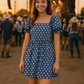 Navy Daisy Print Mom Dress