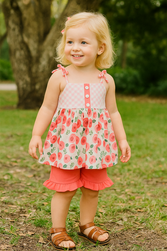 Pink Floral Girl Outfit