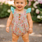 Pink & Aqua Floral Print Bubble