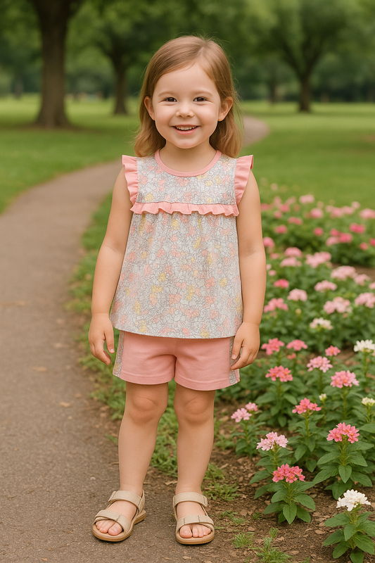 Pink Floral Print Set