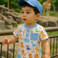 Blue Zoo Animals Print Shorts Set