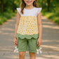 Yellow Floral Lace Girl Set