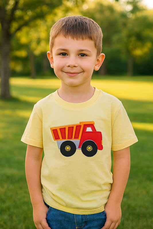 Yellow Truck Applique Top