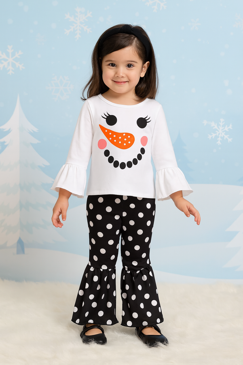 Snowman Polka Dot Outfit