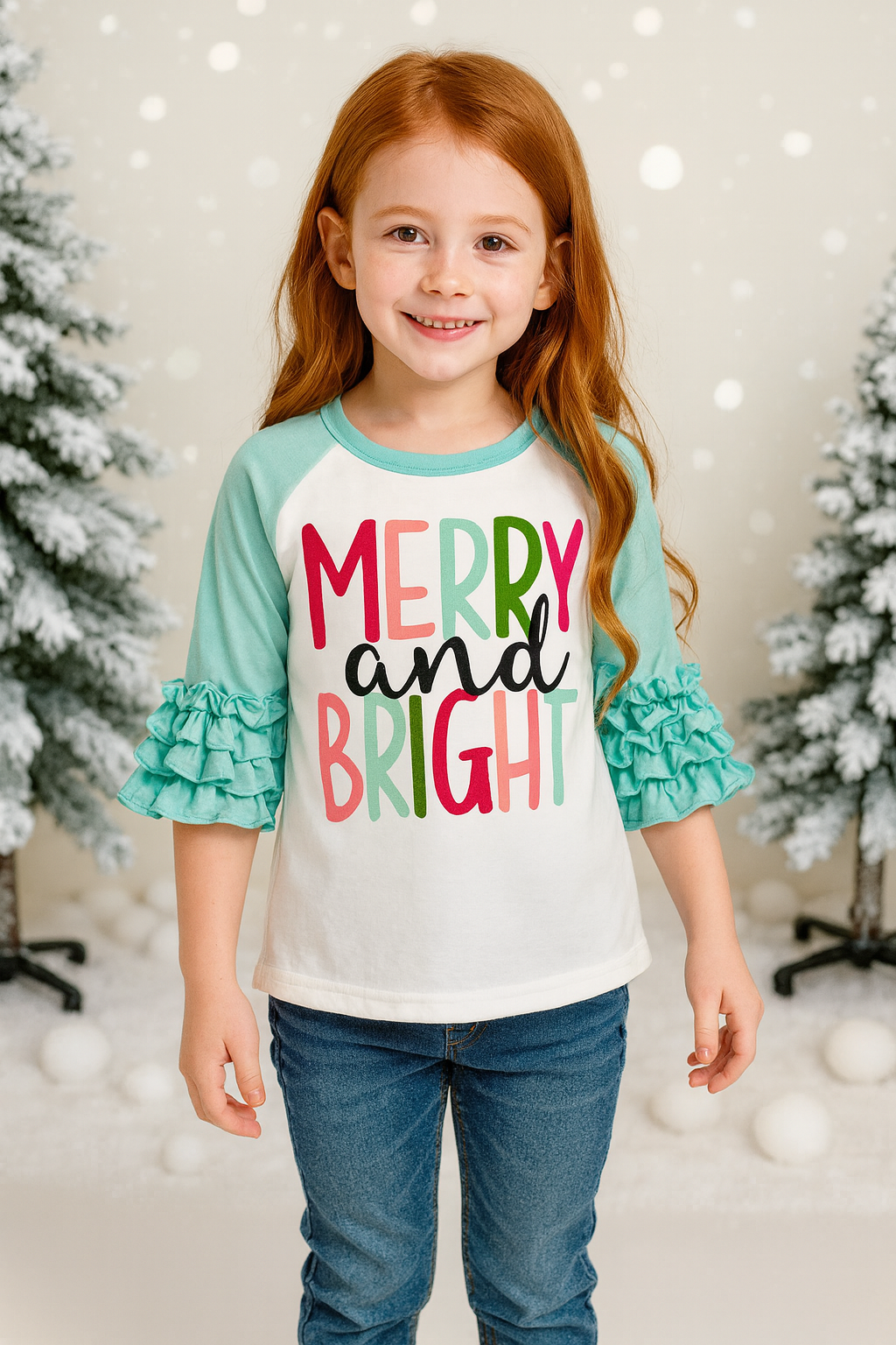 Merry & Bright Ruffle Top