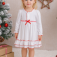 White Bow Ruffle Gown