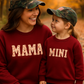 Maroon Mama&Mini Applique Fleece Mom&Me Sweatshirt
