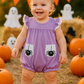 Purple Spider Embroidery Ruffle Bubble