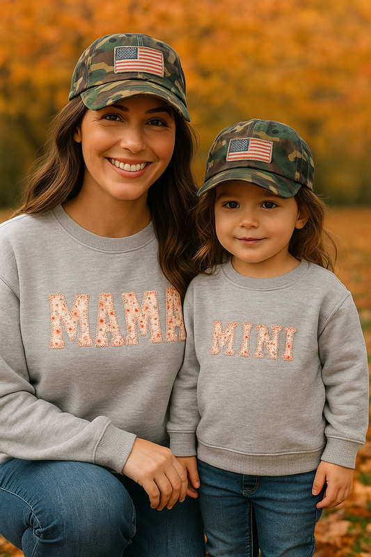 Gray Mama&Mini Applique Fleece Mom&Me Sweatshirt