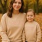Khaki Mama&Mini Applique Fleece Mom&Me Sweatshirt
