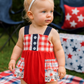 Red Floral Gingham Ruffle Bubble