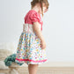 Platinum Floral Print Strap Girl Dress