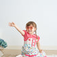 Platinum Floral Print Strap Girl Dress