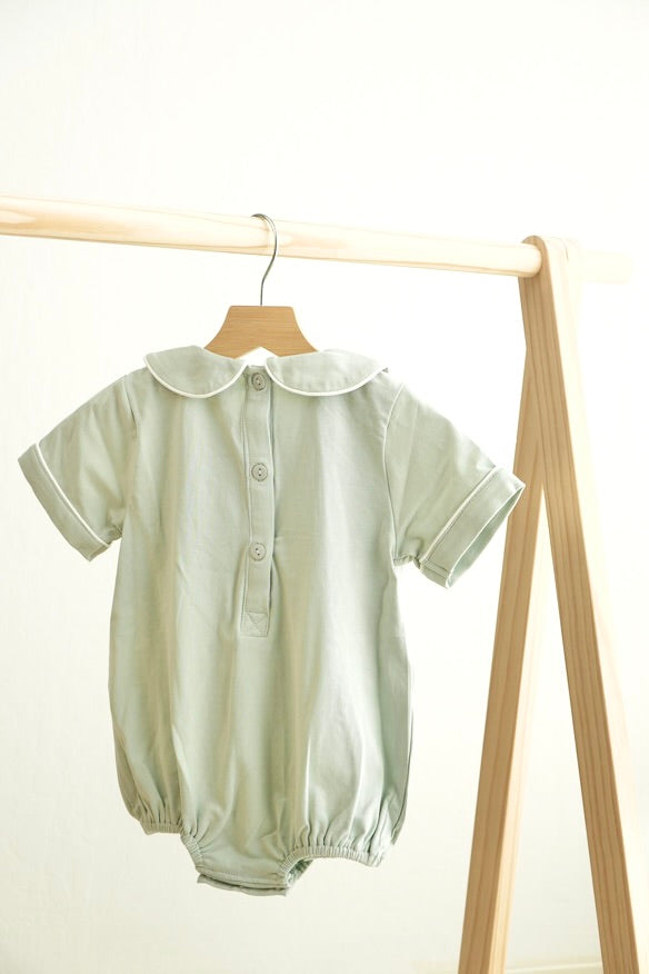 Sage Hand-Smocked Boy Bubble