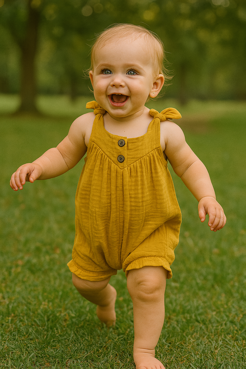 Premium Yellow Muslin Bow Bubble