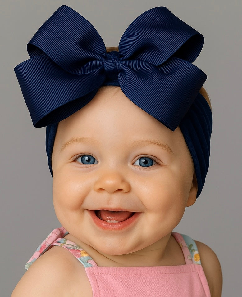 Maddie's Big Bow Headband, 5" Bow Classic, 20 Color Options