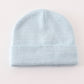 Blue Ribbed Basic Knit Beanie