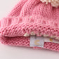 Pink Pompom Hi Cable Beanie
