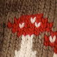Brown Pompom Mushroom Cable Beanie