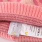 Pink Pompom Leopard Cable Beanie
