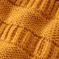 Mustard Pompom Cable Beanie