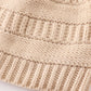 Beige Pompom Cable Beanie