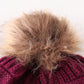 Violet Pompom Cable Beanie