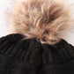 Black Pompom Cable Beanie