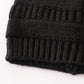 Black Pompom Cable Beanie