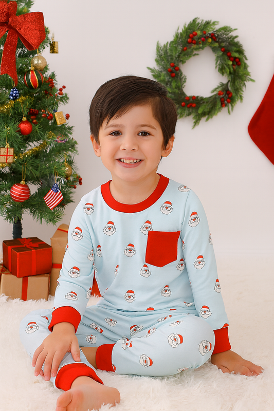 Christmas Santa Claus Print Pants Set