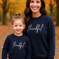 Navy Thankful Fleece Mom&Me Sweatshirt