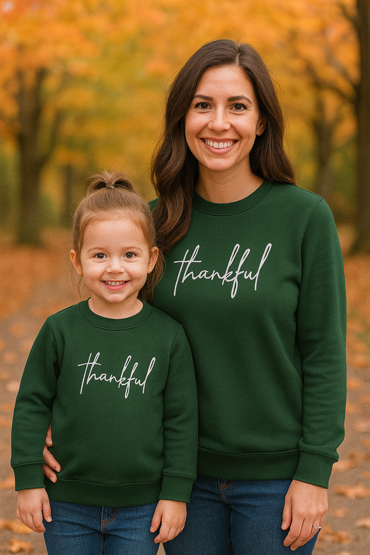 Forest Thankful Fleece Mom&Me Sweatshirt