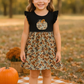 Black Camouflage Pumpkin Applique Ruffle Dress
