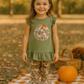 Camouflage Print Pumpkin Applique Ruffle Pants Set
