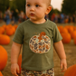 Camouflage Print Pumpkin Applique Pants Set