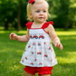 Red Tractor Embroidery Bloomer Set
