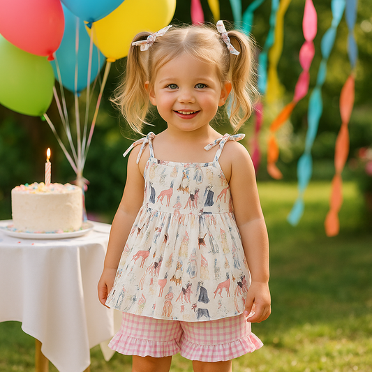 Pink Party Puppy Print Set