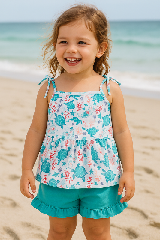 Green Turtle Print Set