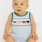 Blue Stripe Cow Embroidery Boy Bubble