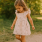 Pink Floral Print Muslin Girl Ruffle Dress