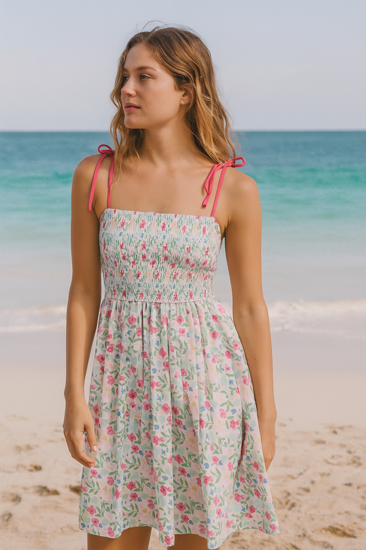 Meadow Delight Smocked Mom Dress