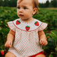 Red Dot Strawberry Embroidery Smocked Bloomer Set