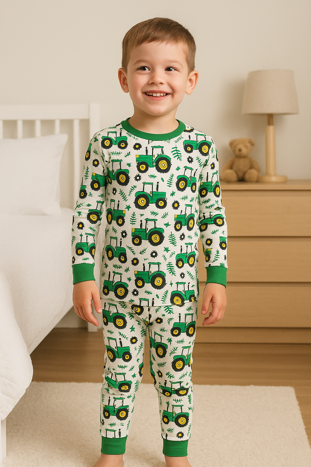 Big Green Tractor Bamboo Pajamas
