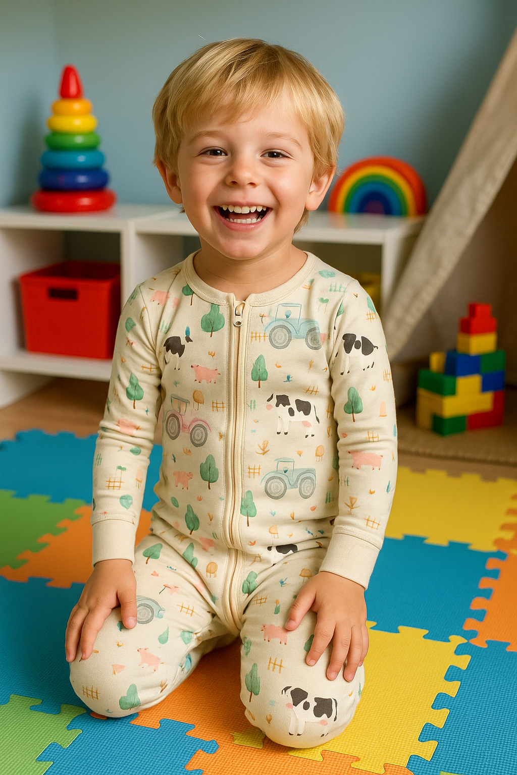 Farm Life Fun Bamboo Convertible Romper