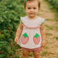 Strawberries Applique Girl Bloomers Set